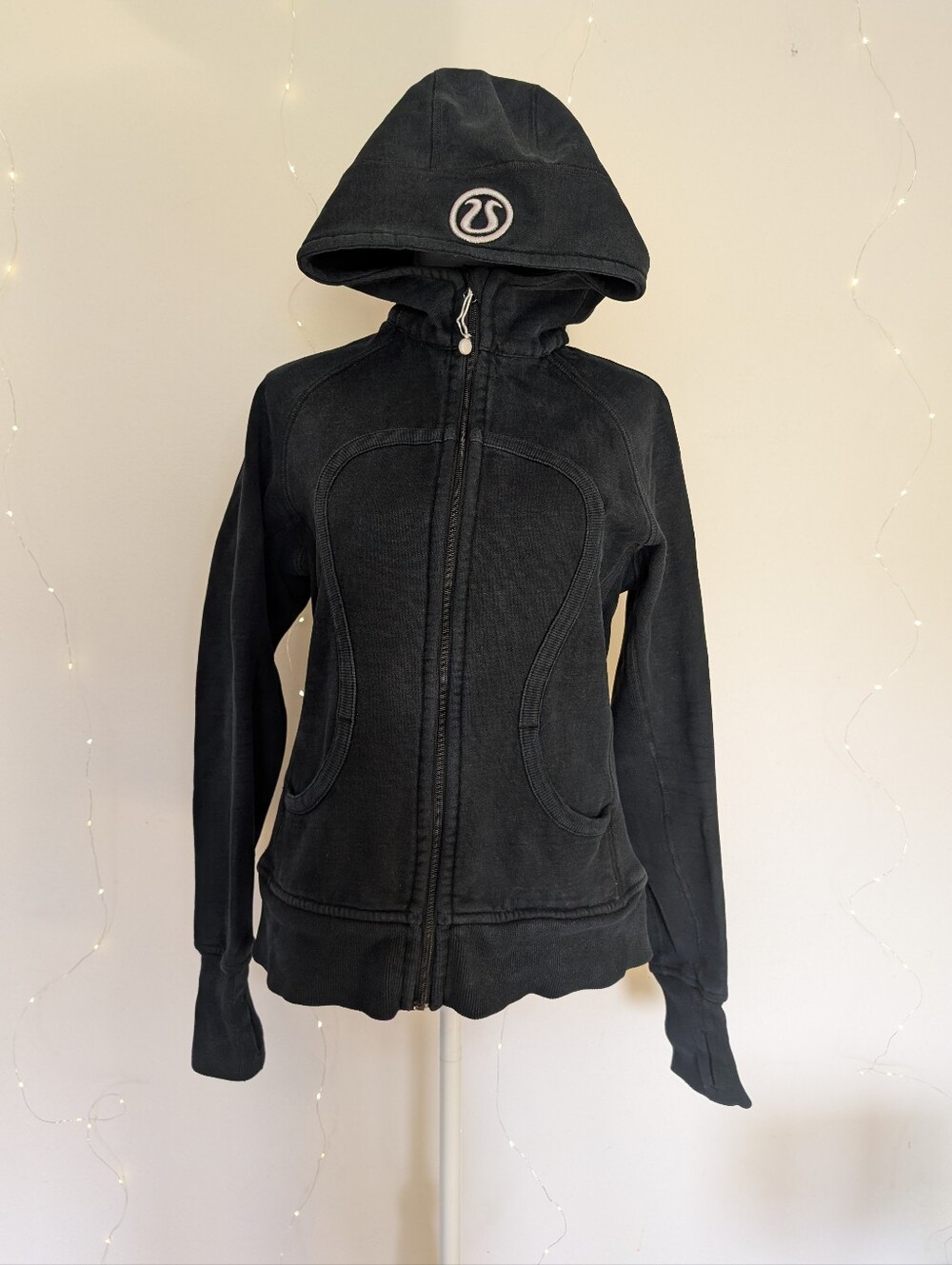 lululemon athletica Black Hooded Full-Zip Fleece Jacket